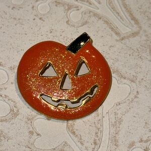 Jack o Lantern Enamel  AAI Accessories Associates inc brooch circa 1980
